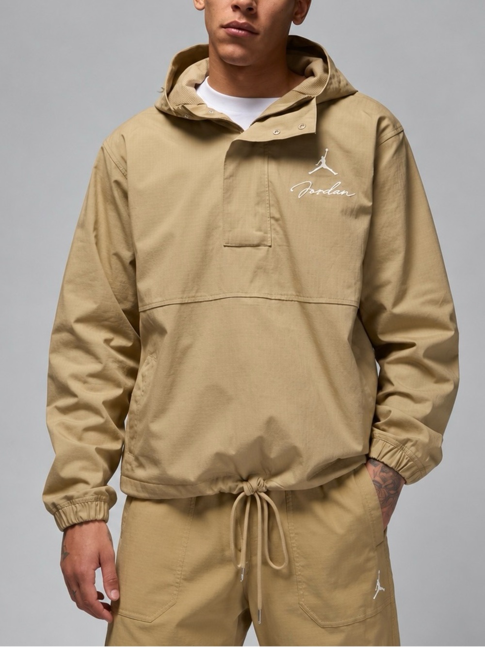 NWT $125 Nike Jordan MVP Men's Anorak Jacket Khaki Small